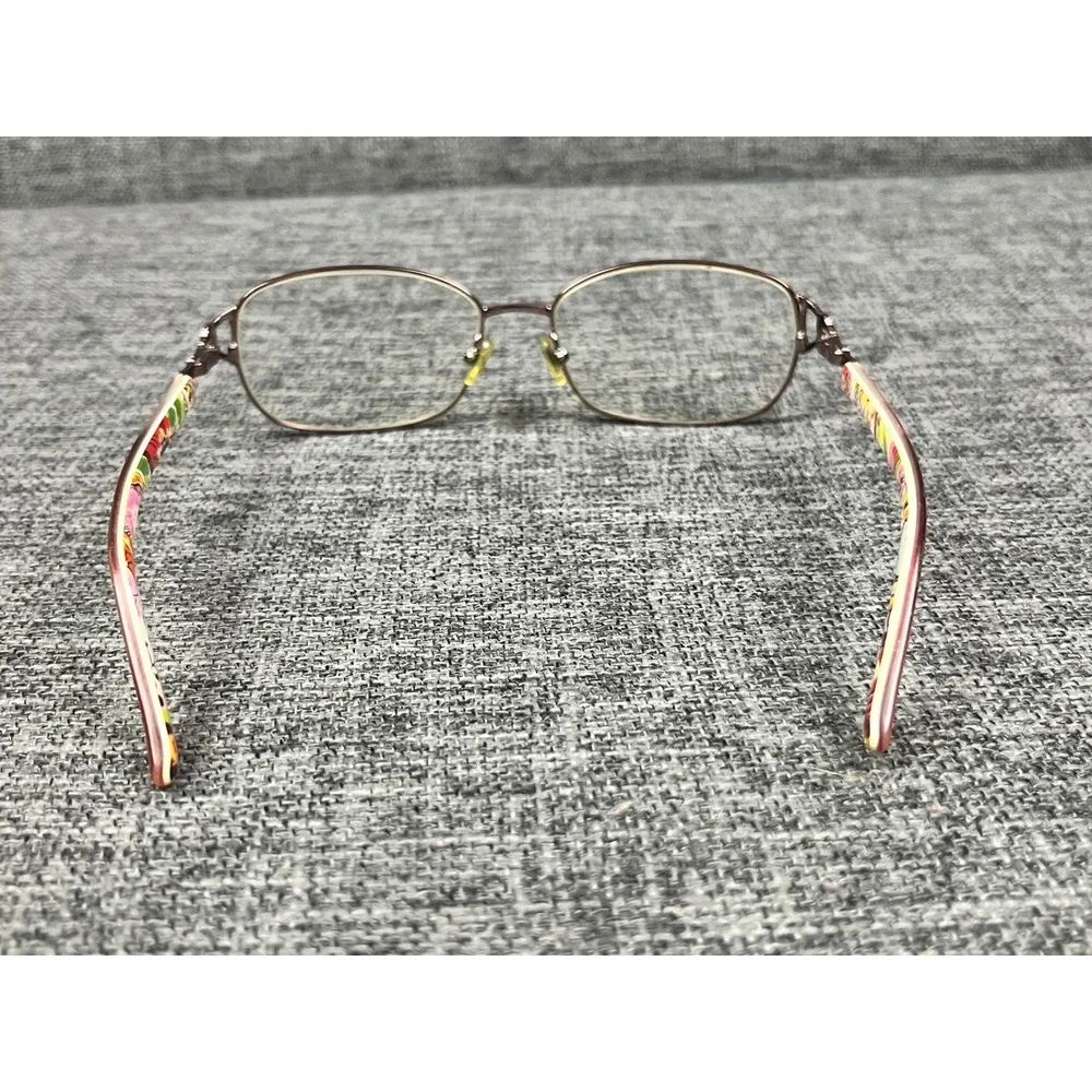 Vera Bradley Greta Clementine Floral Oval Eyeglasses Brown Metal 56-16-135 CLM